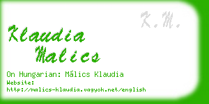 klaudia malics business card
